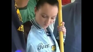 Jenny Anderson groped on bus by guys and gets fucked and creampied in both her holes